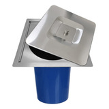 Lixeira Embutir Quadrada Pia Bancada Aço Inox Escovado 8lts