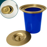 Lixeira Inox Dourado Fosco 5l Embutir Pia Cozinha Cesto Lixo