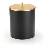 Lixeira Multiuso 5 Litros Preto Com Tampa Dourado Fosco