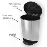 Lixeira Pedal 45l Cozinha Banheiro Inox