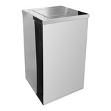 Lixeira Quadrada Em Aço Inox Com Tampa Vai-vem 50l