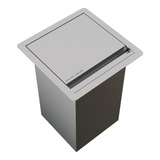 Lixeira Quadrada Inox 3,9 Litros Fosca Com Tampa Articulada