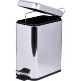 Lixeira Retangular Slim Em Aço Inox 5 Litros Kala Com Pedal