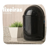 Lixinho Pia Preta 4 Litros Com Tampa Basculante Para Cozinha