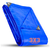 Lona 3x3 Impermeável Plastico Encerado Azul Multiuso