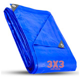 Lona 3x3 Impermeável Plastico Encerado Azul