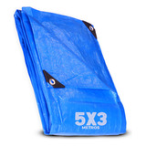 Lona 5x3 Mt Azul Plastica Impermeavel Festa Telhado Multiuso