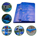 Lona Plástica Azul Impermeável 6m X 4m Multiuso