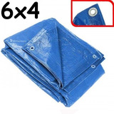 Lona Plastica Carreteiro 6x4m Com Ilhoes Impermeavel Azul-**