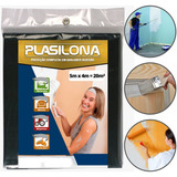 Lona Plástica Preta 5x4m Cobertura Proteção Pintura 