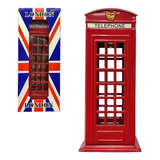 Londres Cabine Telefônica Banco Moedas Poupança Cofrinho 18c