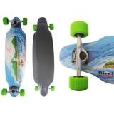 Long Board Skate Rolamento Abec Shape Rodas Lixa Shape Verde