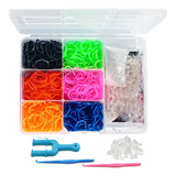 Loom Band Pulseira Elásticos Sortidos + Clips + Agulha Regua