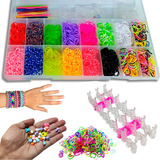 Loom Band Regua Fabrica Pulseira Elasticos Clips Agulha Kit