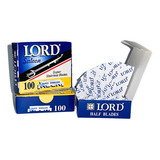 Lord Azul Saloon 100 Uni Meia Lâmina Cortada Barbeiro Gilete