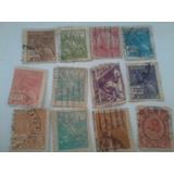 Lote 12 Selos Antigos De Réis