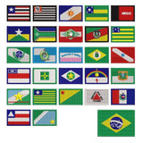 Lote C/ 27 Mini Bandeira 3x4,5cm Todos Os Estados Do Brasil