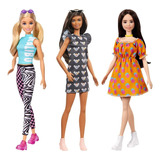 Lote Com 3 Bonecas Barbie Fashionistas: