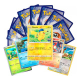 Lote De 100 Cartas Pokémon 5 Brilhantes Garantidas Originais