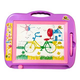 Lousa Magica Grande Azul Infantil Tela 4 Cores + Caneta 