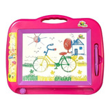 Lousa Magica Grande Pink Infantil Tela 4 Cores + Caneta