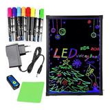 Lousa Mágica Quadro Letreiro Led 58x38cm Neon 8 Caneta