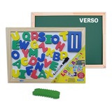 Lousa Magnética Abc Dupla Face 30 X40cm +31 Letras Imantadas