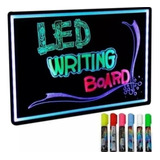 Lousa Painel Quadro Letreiro Luminoso Led 70x50cm + Canetas