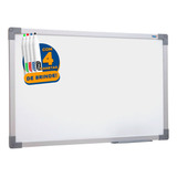 Lousa Quadro Branco 90x120 Cm Soft Alumínio + 4 Canetas