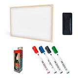 Lousa Quadro Branco Madeira 90x60 4 Marcadores Cis Apagador