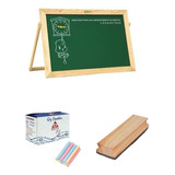 Lousa Quadro Infantil Pedagógico 70x50 + Apag + Giz Colorido