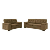 Luizzi Gênova Conjunto De Sofá 2 E 3 Lugares Suede Capuccino