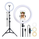 Luminação High Light Youtube Instagram Grande 30cm 12 Pol Cor Da Estrutura Preto Cor Da Luz 3200k-6500k 110v/220v