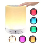 Luminária Abajur Caixa De Som Bluetooth Led Touch Rgb