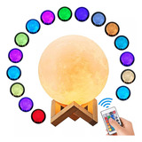 Luminária Abajur Lua Cheia 3d Lindas Cores Luz Led Magicas