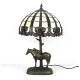 Luminaria Abajur Tiffany Com Escutra Cavalo, Cod 12-cav