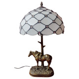 Luminaria Abajur Tiffany Com Escutra Cavalo, Cod 12-cav1