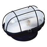 Luminária Arandela Tartaruga Vidro Aço Blindada Calor Sauna Cor Preto