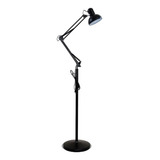 Luminária Chão Pedestal Articulada Tipo Coluna Preta