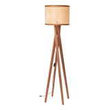 Luminária Chão Pedestal Tela Coluna Palha Indiana Piso Alta