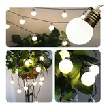 Luminária Cordão Luz Led 20 Bolinhas 5cm Varal Branco Frio