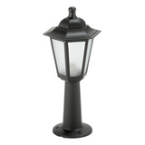 Luminária De Chão Balizador Poste De Jardim Colonial Prt 119 Cúpula Preto Estrutura Preto