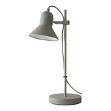 Luminaria De Mesa Abajur Alumínio Aço Inox P/ Lampada Comum Cor Da Cúpula Cinza Cor Da Estrutura Grafite