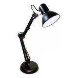 Luminária De Mesa P/ Escritório Estudo Articulada Preta Base Cor Da Cúpula Preto Cor Da Estrutura Preto