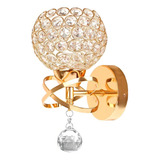 Luminária De Parede Arandela Redonda De Cristal Luxo Moderna Cor Dourado 110v/220v