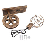 Luminária De Parede Retrô Iron Wood E27 E26 Vintage