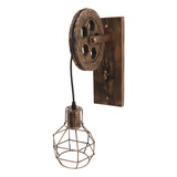 Luminária De Parede Retrô Iron Wood E27 E26 Vintage
