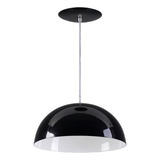 Luminária De Teto Rei Da Iluminação Meia Lua 40 Cor Preto-fosco/branco 110v/220v