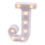 Luminária Decorativa Led 3d Letra J Branca 22cm Decor Festa