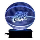 Luminária Led 16 Cores, Cleveland Cavaliers, Basquete, Jogo